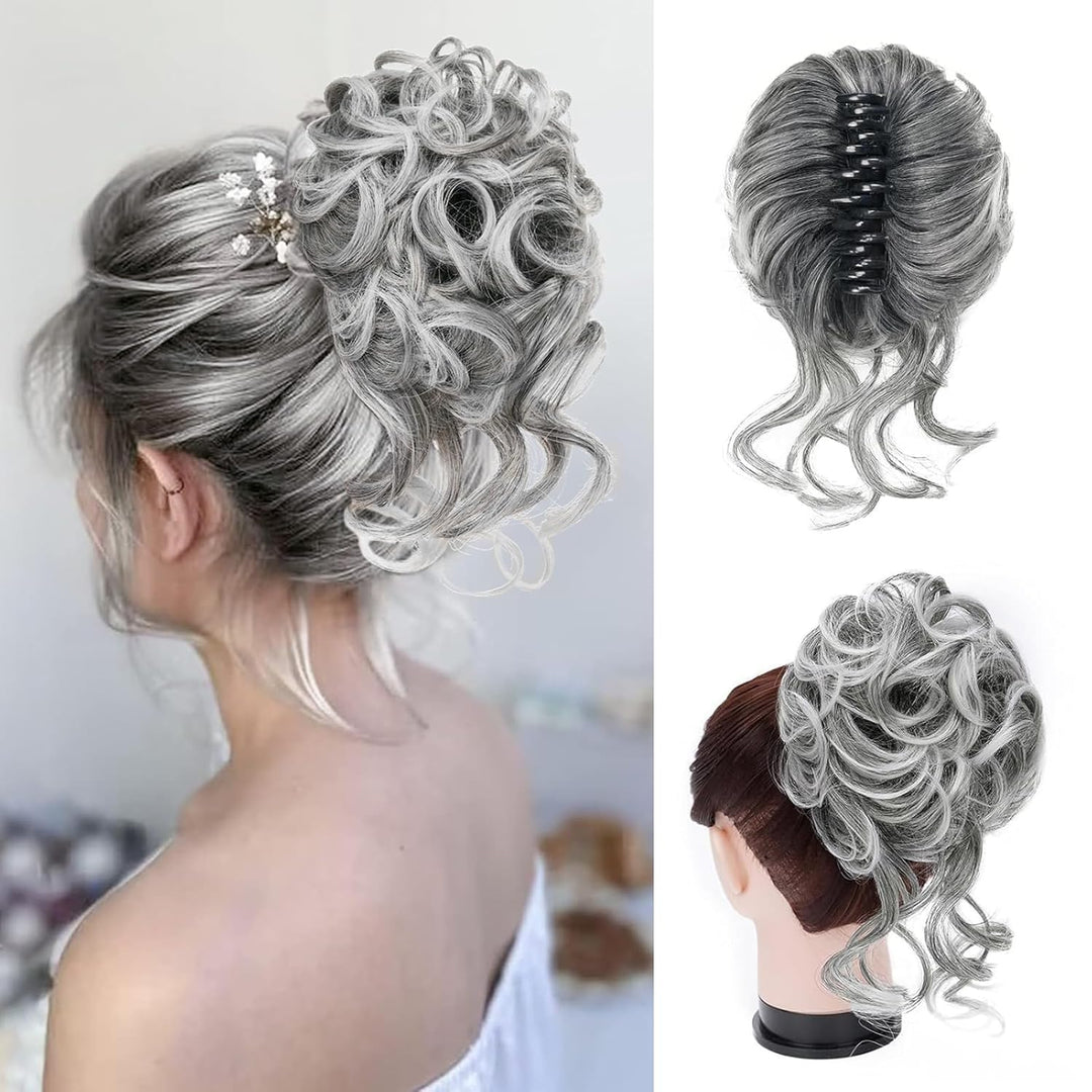 Szczypce z przedłużeniem włosów do falowanego koka – CurlClip-Szary-Trend Polska