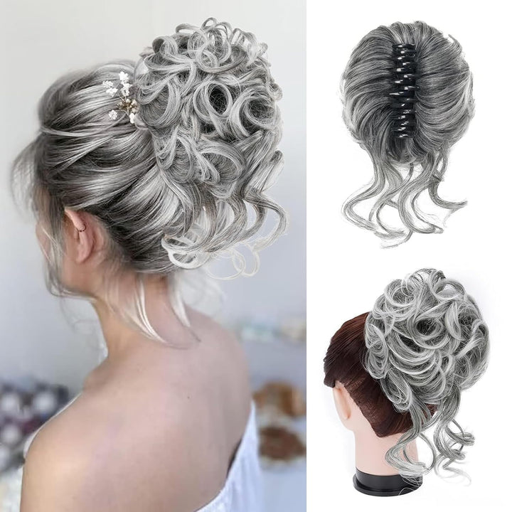 Szczypce z przedłużeniem włosów do falowanego koka – CurlClip-Szary-Trend Polska