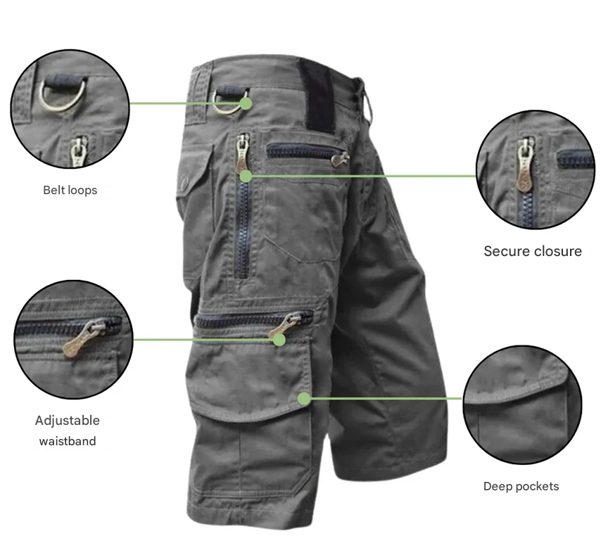 Szorty cargo męskie - TrailTrek-Szary-S-Trend Polska