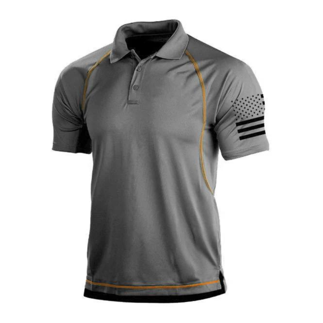 Szybkoschnąca koszulka polo outdoorowa dla mężczyzn – TrailCore Polo-Szary-S-Trend Polska