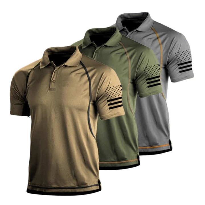 Szybkoschnąca koszulka polo outdoorowa dla mężczyzn – TrailCore Polo-Khaki-S-Trend Polska