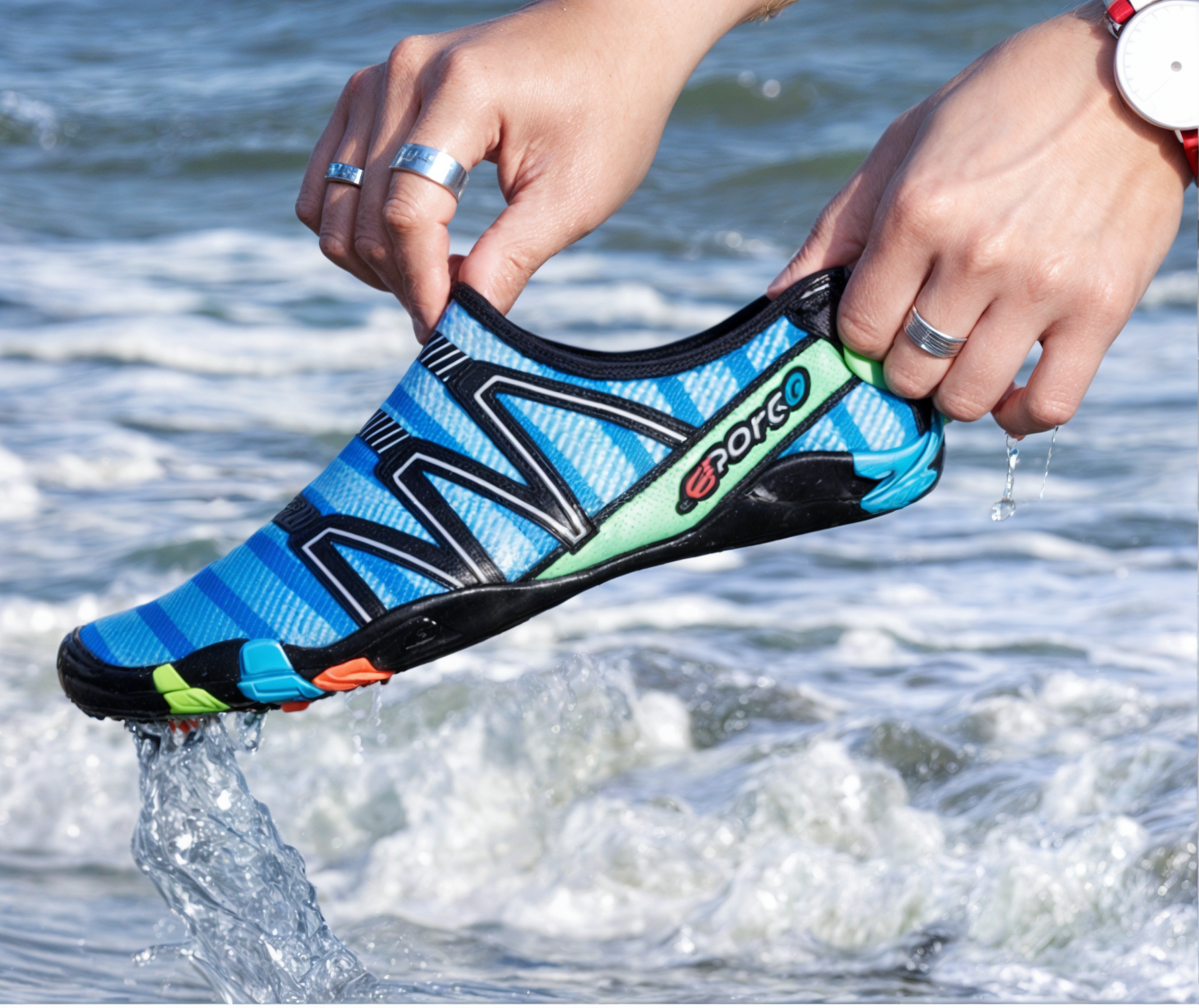 Szybkoschnące buty wodne – AquaFlex-ciemnoniebieski-35-Trend Polska