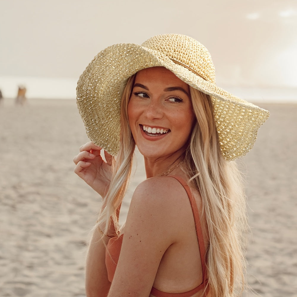 Szydełkowy kapelusz Boho na letnie podróże – Elouan-Beżowy-Trend Polska