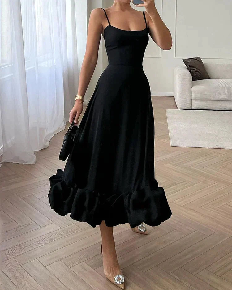 Szykowna Midi Sukienka - Sophia-Czarny-S-Trend Polska