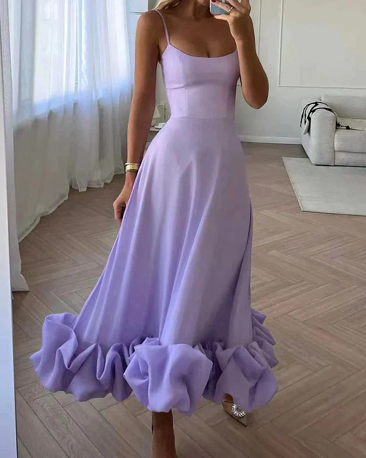 Szykowna Midi Sukienka - Sophia-Fioletowy-S-Trend Polska