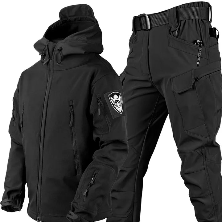 Tacticalzny zestaw outdoorowy wiatro- i wodoodporny dla mężczyzn - Logan-Czarny-S-Trend Polska