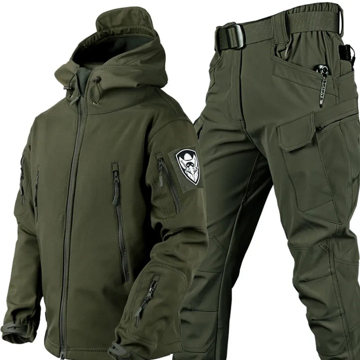 Tacticalzny zestaw outdoorowy wiatro- i wodoodporny dla mężczyzn - Logan-Zielony-S-Trend Polska