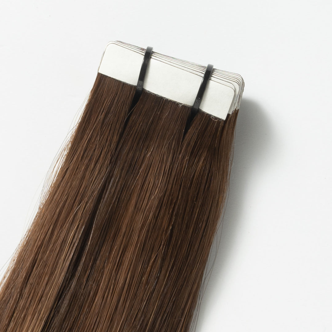 Tape-in Hairextensions – Veloura Tape (Ciepły brąz balayage 2+7)-Trend Polska