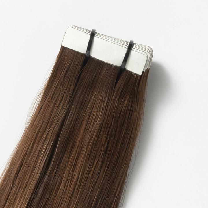 Tape-in Hairextensions – Veloura Tape (Ciepły brąz balayage 2+7)-Trend Polska