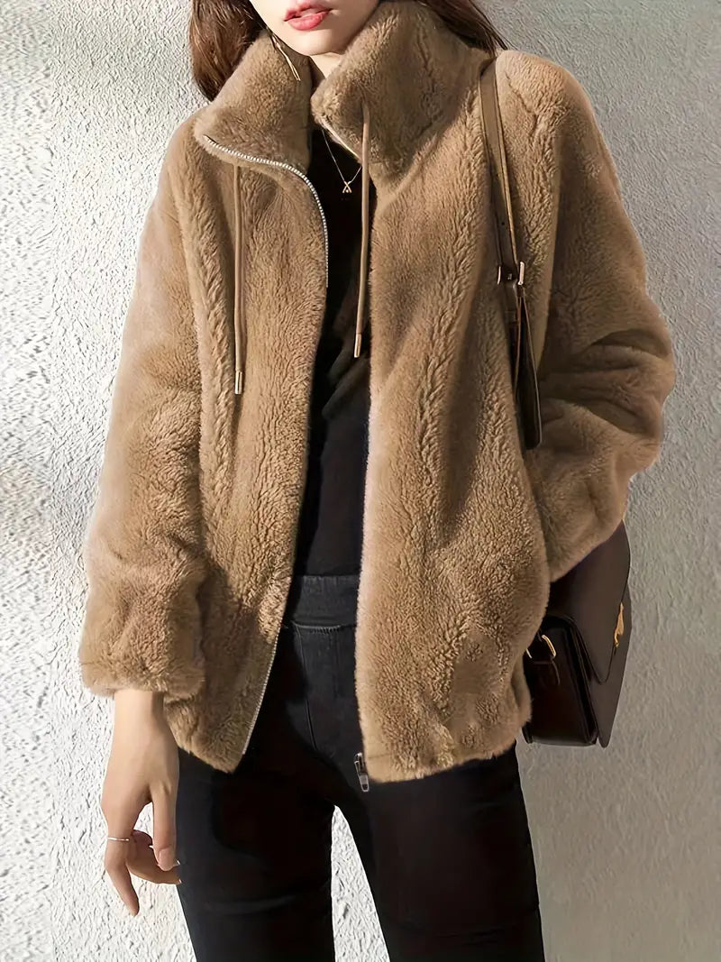 Teddyjas z kapturem i zamkiem błyskawicznym - Isla-Khaki-S-Trend Polska