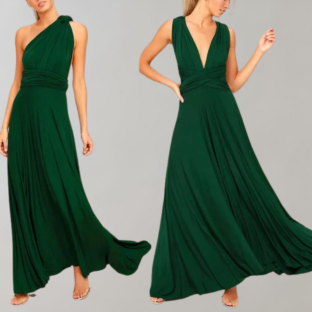 Tia - Elegancka sukienka kopertowa dla kobiet-Bordowy-S-Trend Polska