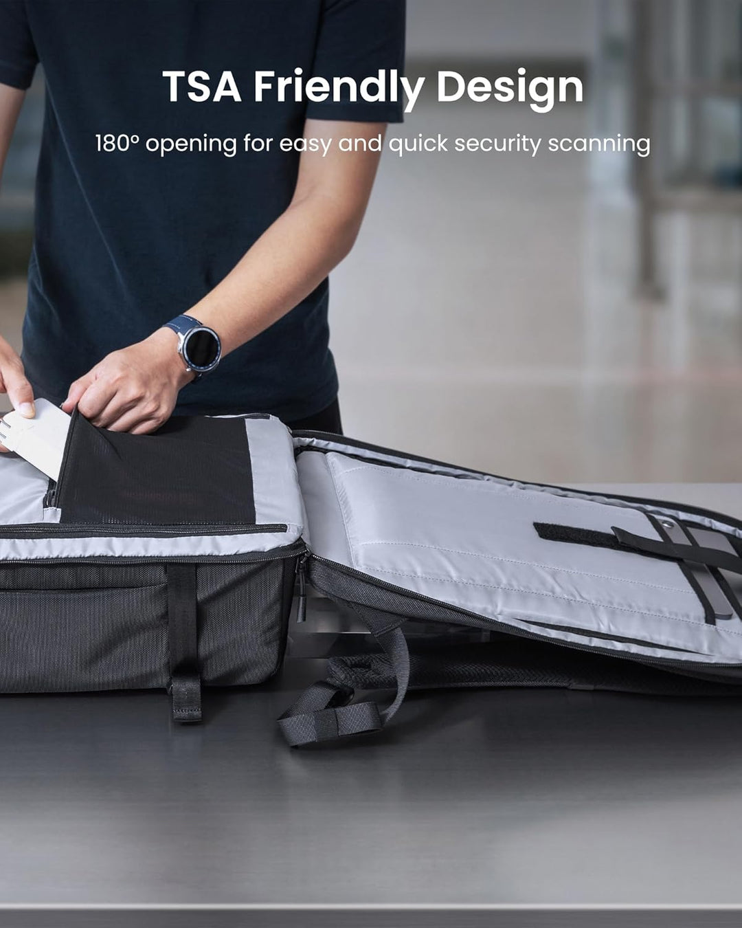38L Plecak podróżny do ręki zgodny z TSA z komorą na laptopa