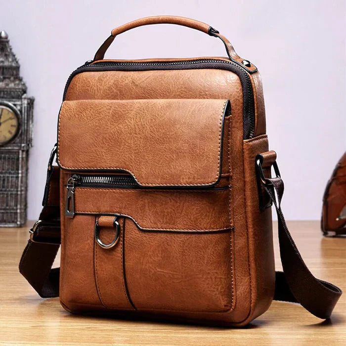 Torebka skórzana - EleganceLuxe-Jasny brązowy-Trend Polska