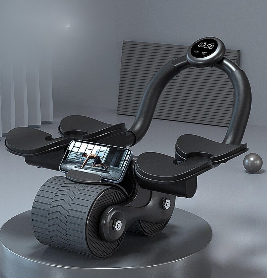 Trenażer mięśni brzucha - CoreRoller Max-Czarny z timerem-Trend Polska