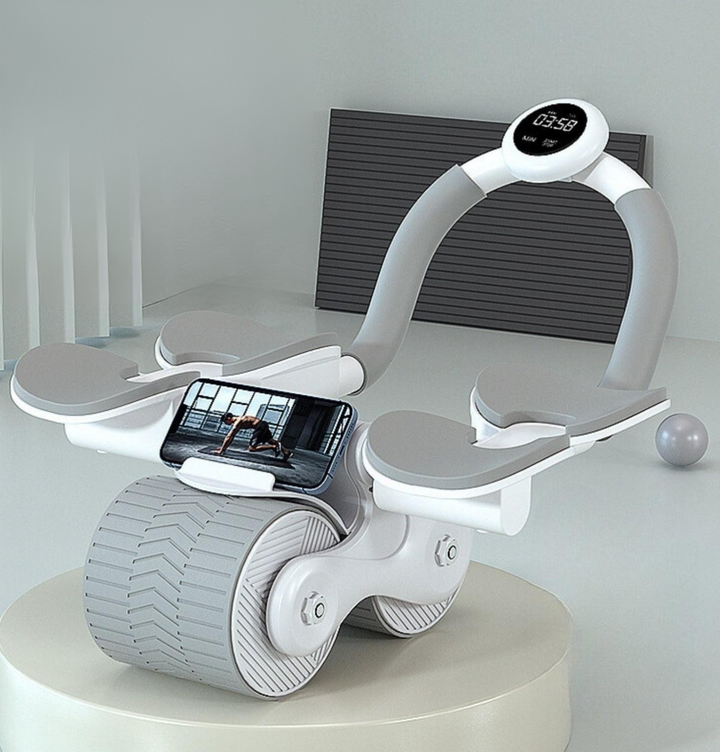 Trenażer mięśni brzucha - CoreRoller Max-Szary z timerem-Trend Polska