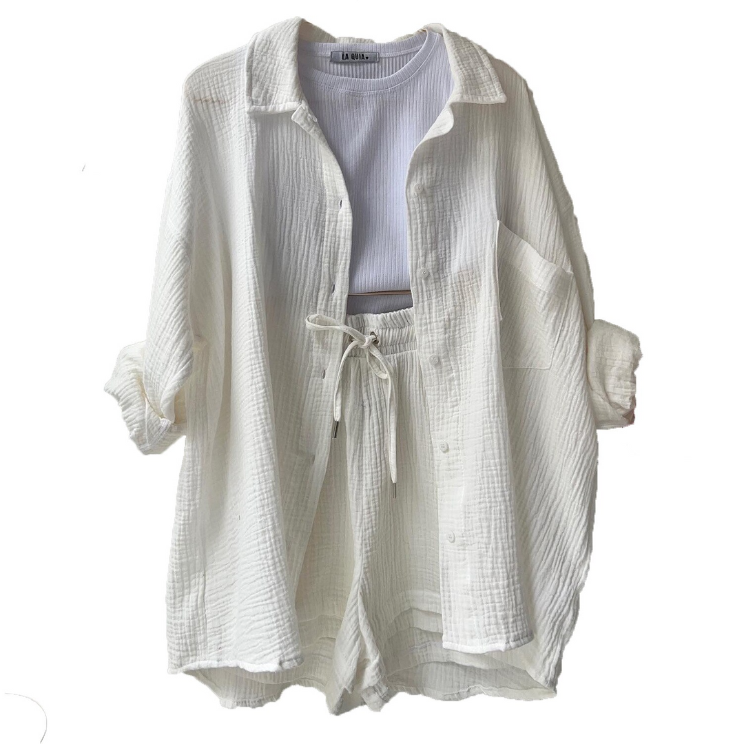 Trendy Bawełniane Spodnie Letnie Damskie – Faylin-Biały-S-Trend Polska