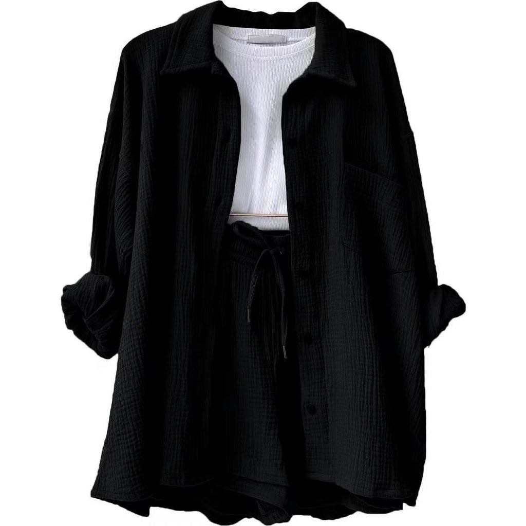 Trendy Bawełniane Spodnie Letnie Damskie – Faylin-Czarny-S-Trend Polska