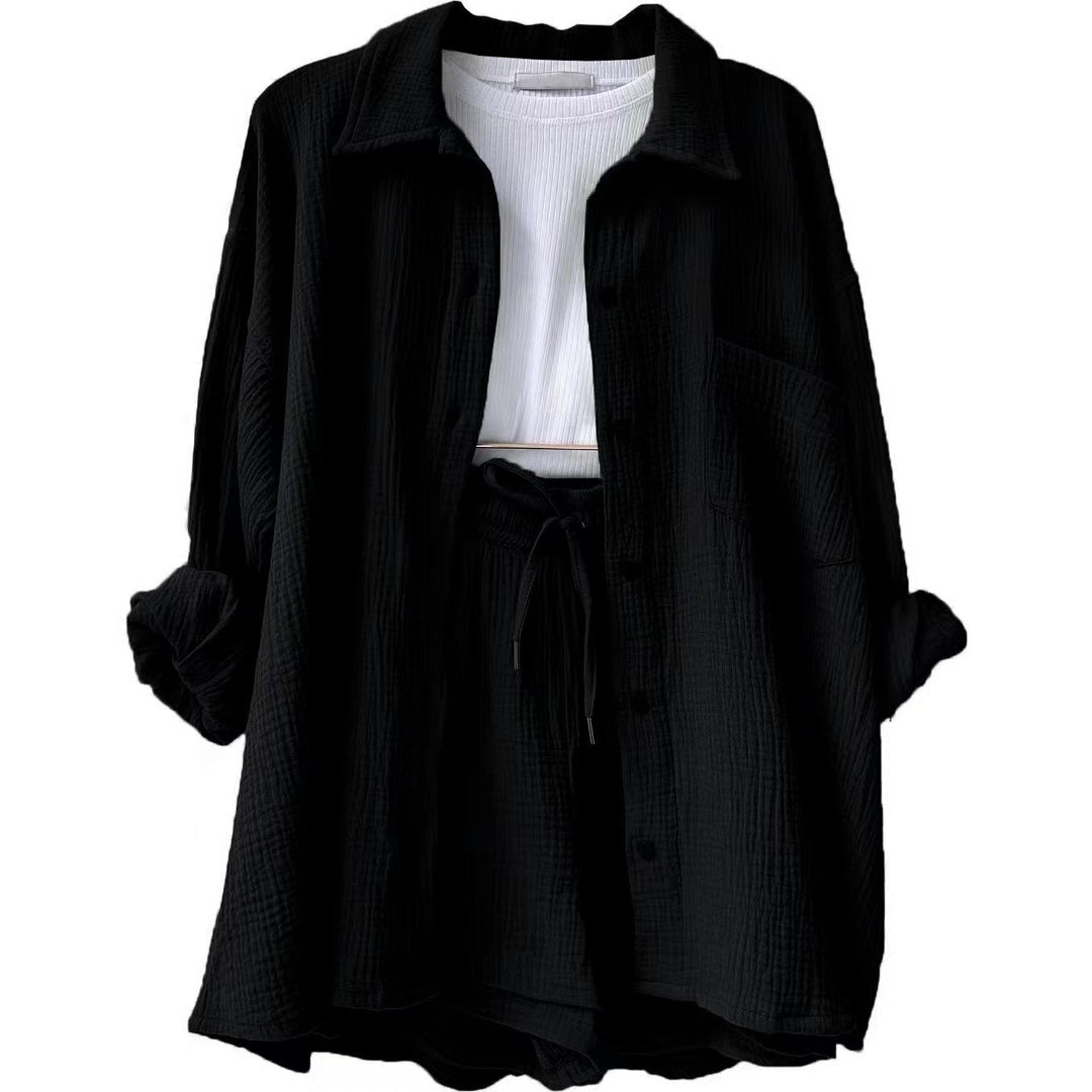 Trendy Bawełniane Spodnie Letnie Damskie – Faylin-Czarny-S-Trend Polska