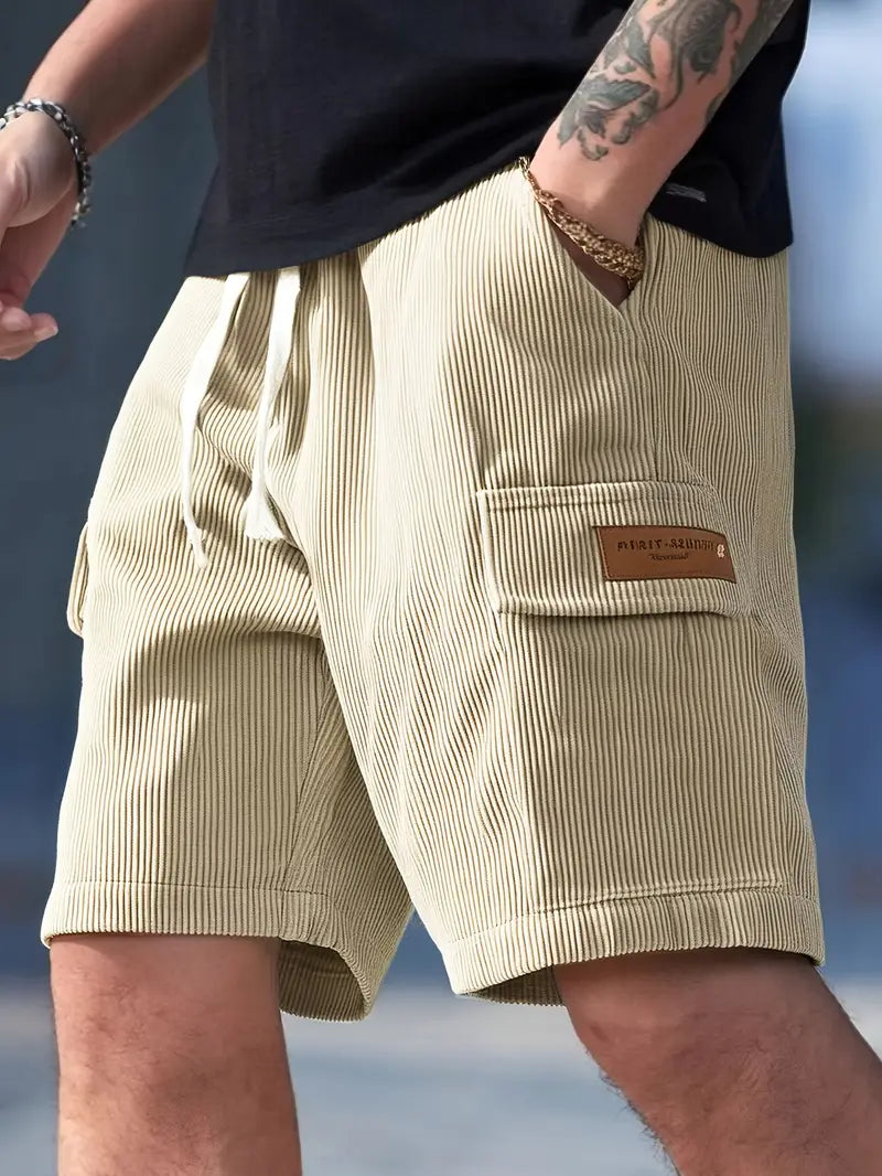 Trendy beżowe spodnie cargo z korduroju na lato – Tobias-S-Trend Polska