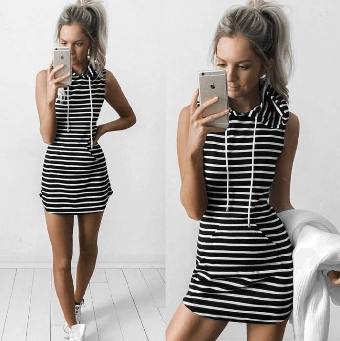Trendy bezrękawowa mini sukienka letnia z detalem twist – Liora (1+1 GRATIS)-Szary-XS-Trend Polska