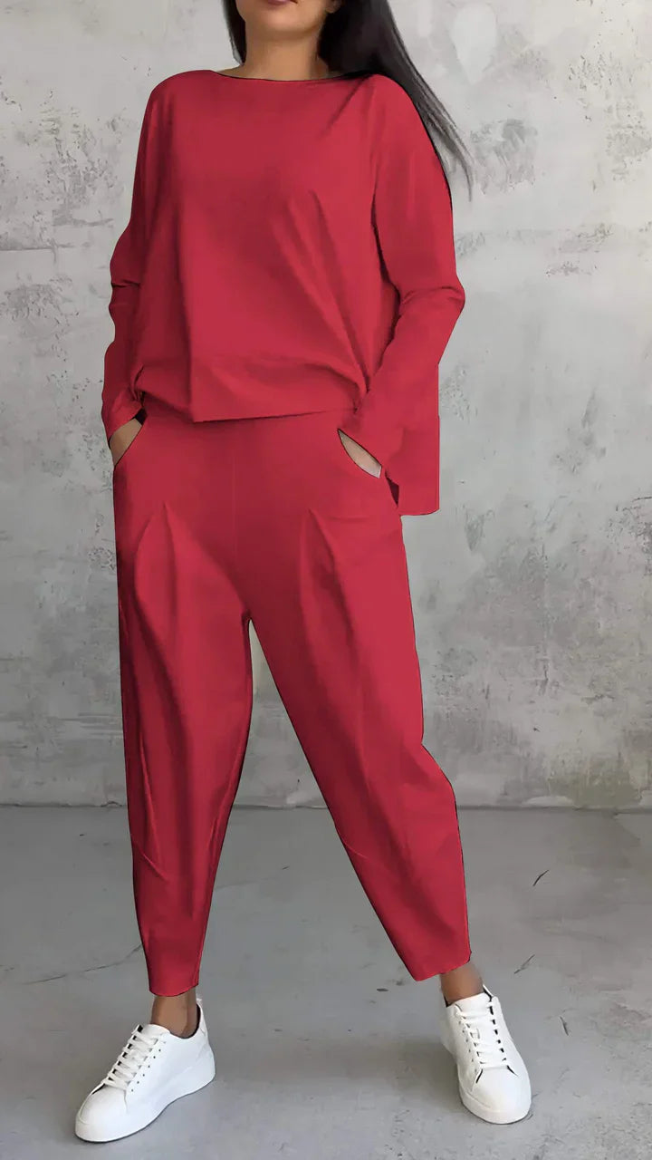 Trendy Casual Damska Zestaw Ubrań - Brooklyn-Czerwony-S-Trend Polska