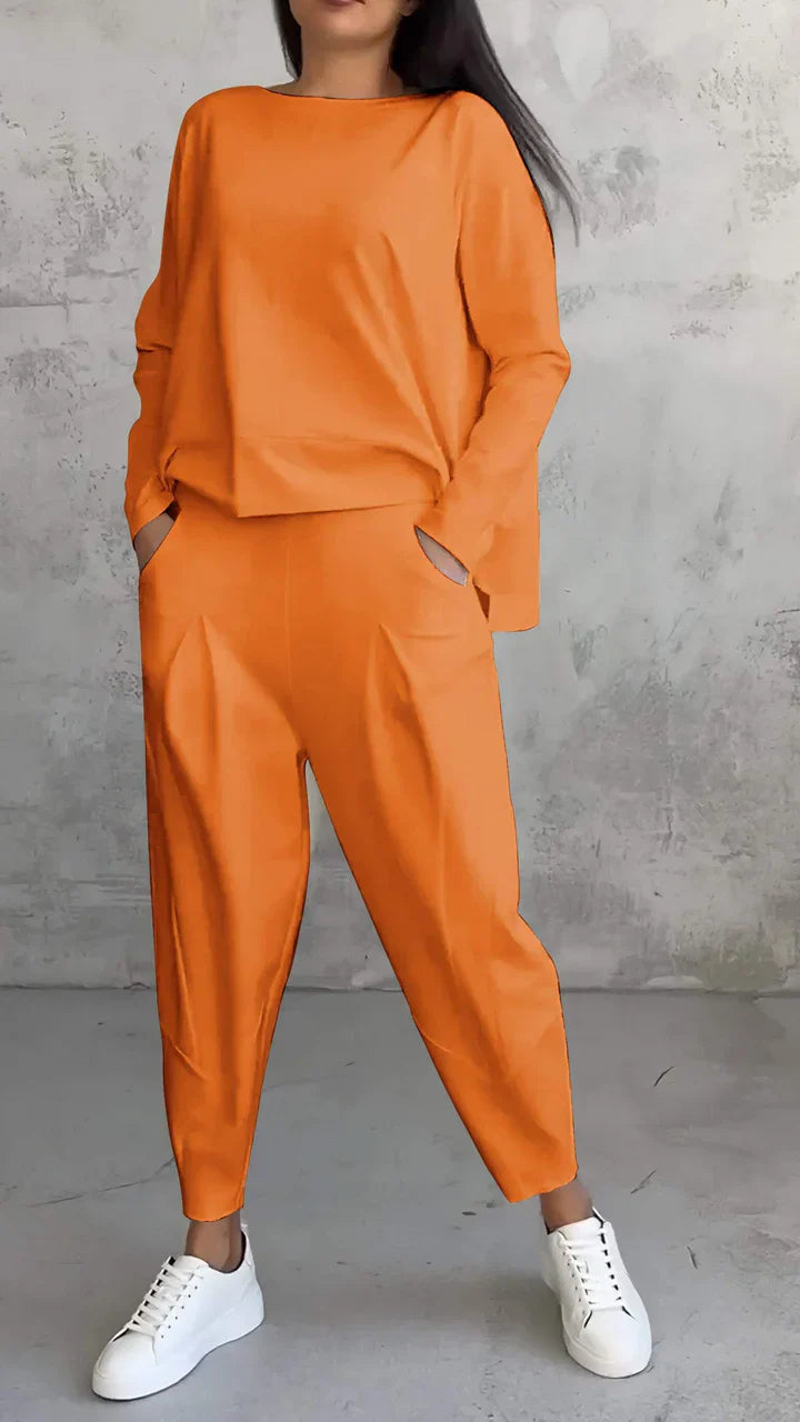 Trendy Casual Damska Zestaw Ubrań - Brooklyn-Pomarańczowy-S-Trend Polska