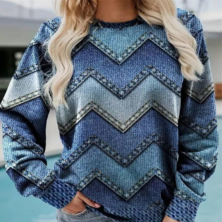 Trendy Ciepły Sweter dla Dam - Noelle-Niebieski-XS-Trend Polska