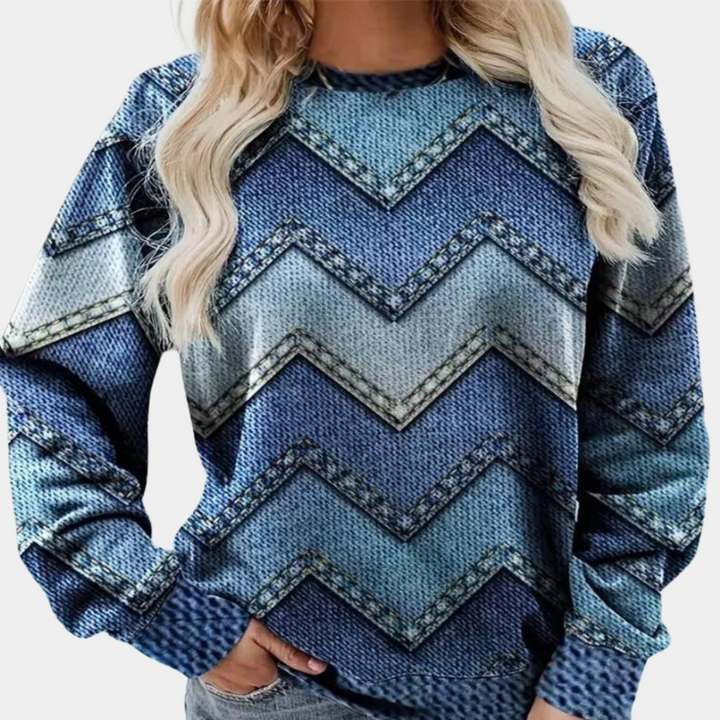 Trendy Ciepły Sweter dla Dam - Noelle-Niebieski-XS-Trend Polska