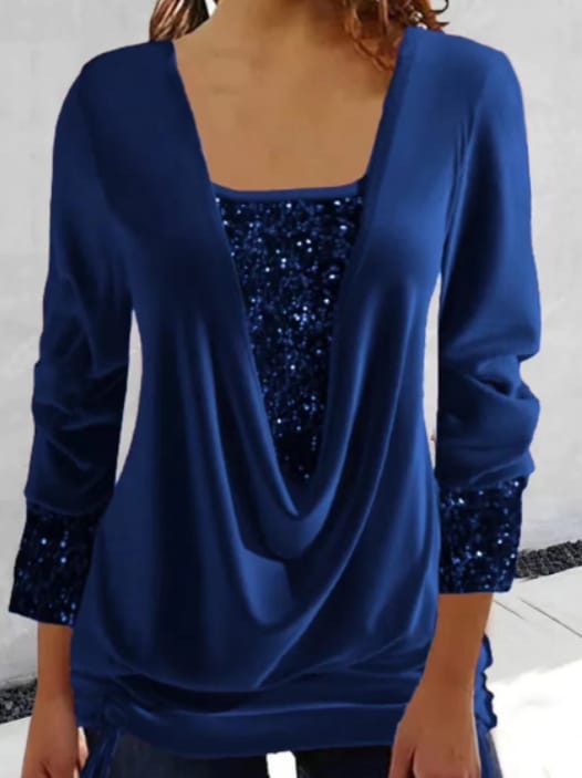 Trendy Damska Bluzka – Elin-Niebieski-S-Trend Polska