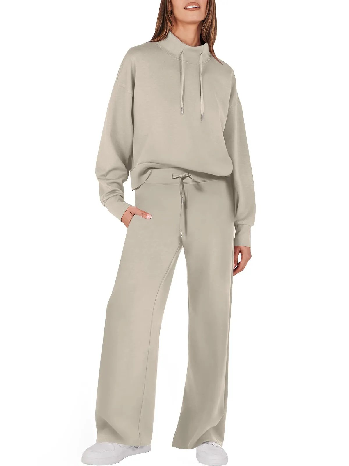 Trendy Damska Zestaw Ubrań - UrbanEase-Jasny khaki-S-Trend Polska