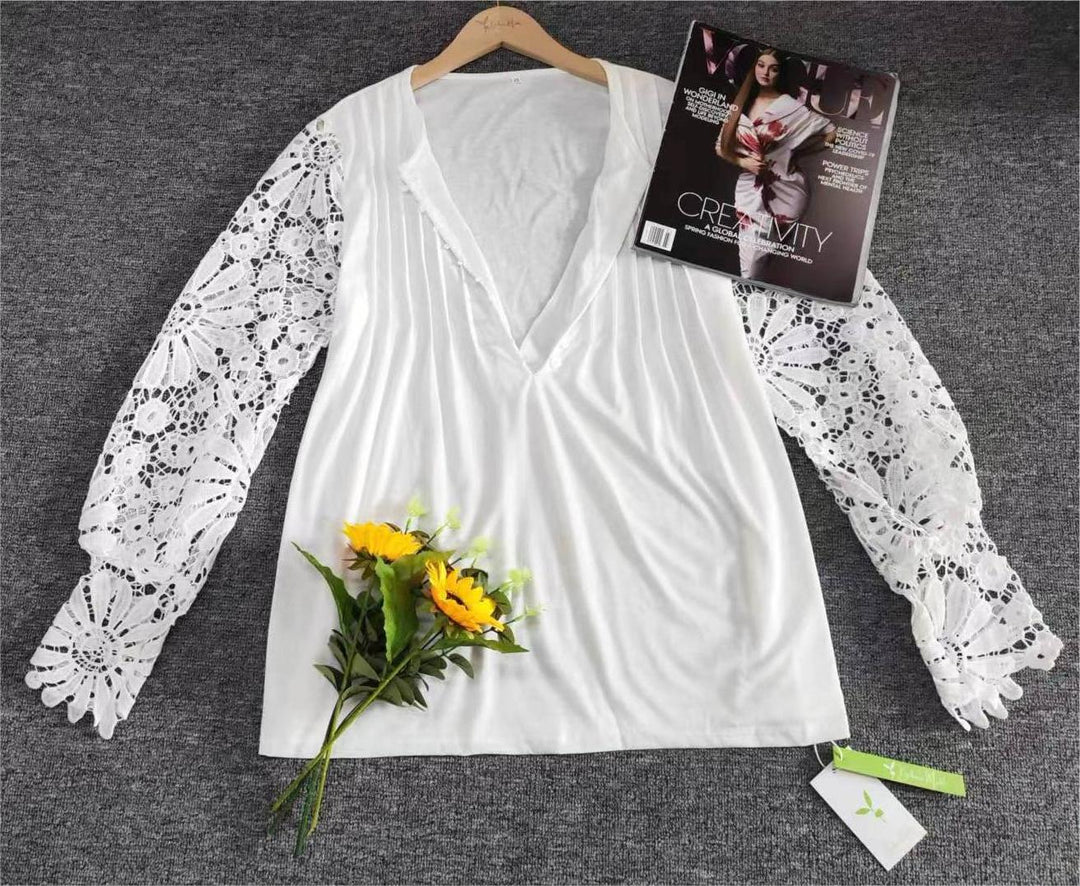 Trendy Damski Longsleeve w Jednolitym Kolorze - AutumnGrace-S-Trend Polska