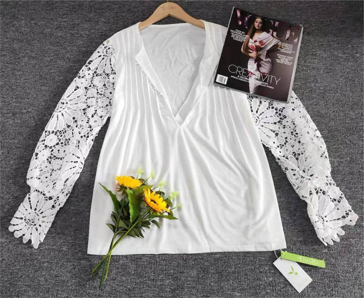 Trendy Damski Longsleeve w Jednolitym Kolorze - AutumnGrace-S-Trend Polska
