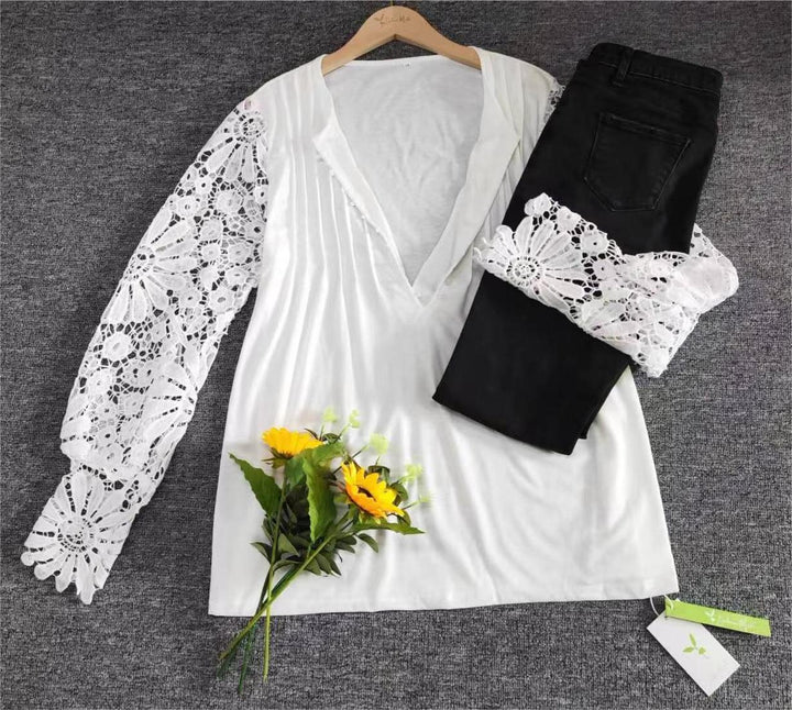Trendy Damski Longsleeve w Jednolitym Kolorze - AutumnGrace-S-Trend Polska