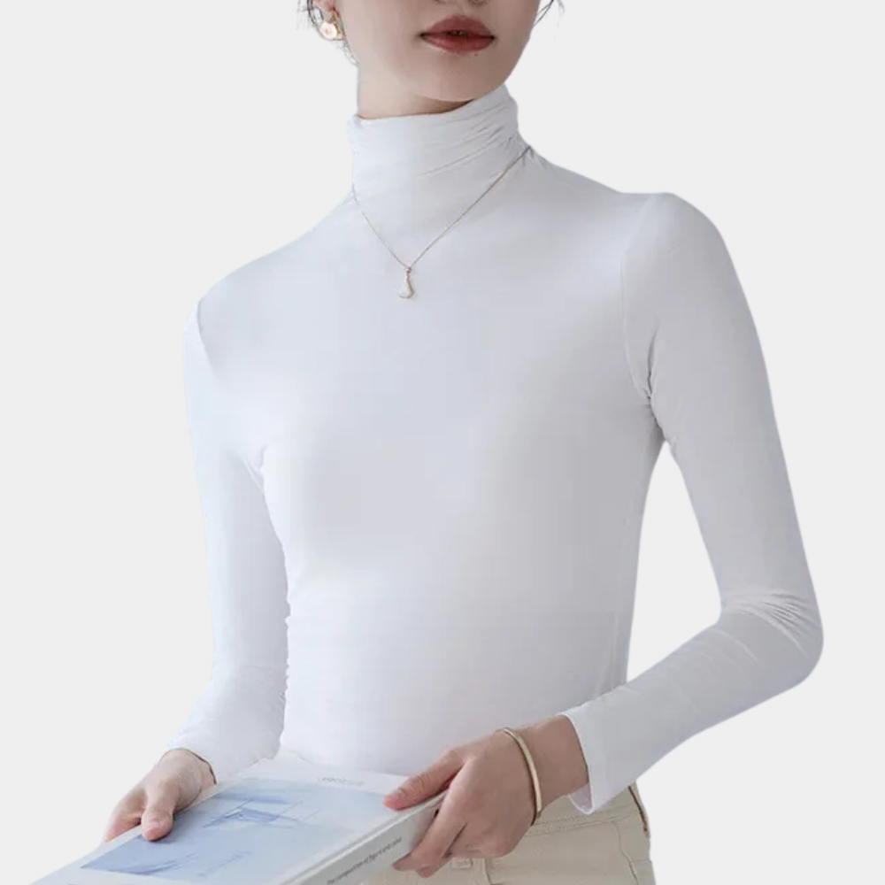 Trendy Damski Sweter z Golfem - Sienna-Biały-XS-Trend Polska