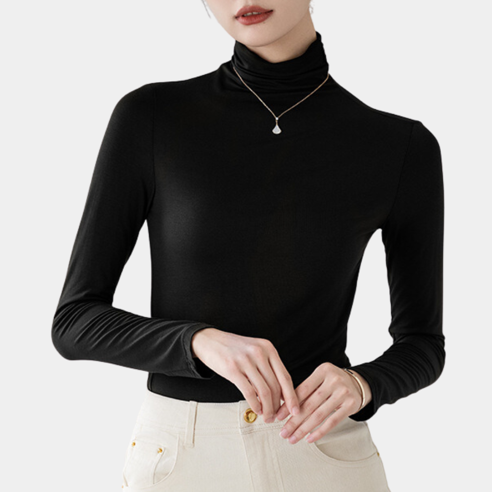 Trendy Damski Sweter z Golfem - Sienna-Czarny-XS-Trend Polska