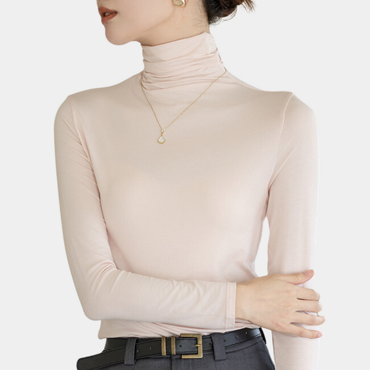 Trendy Damski Sweter z Golfem - Sienna-Różowy-XS-Trend Polska