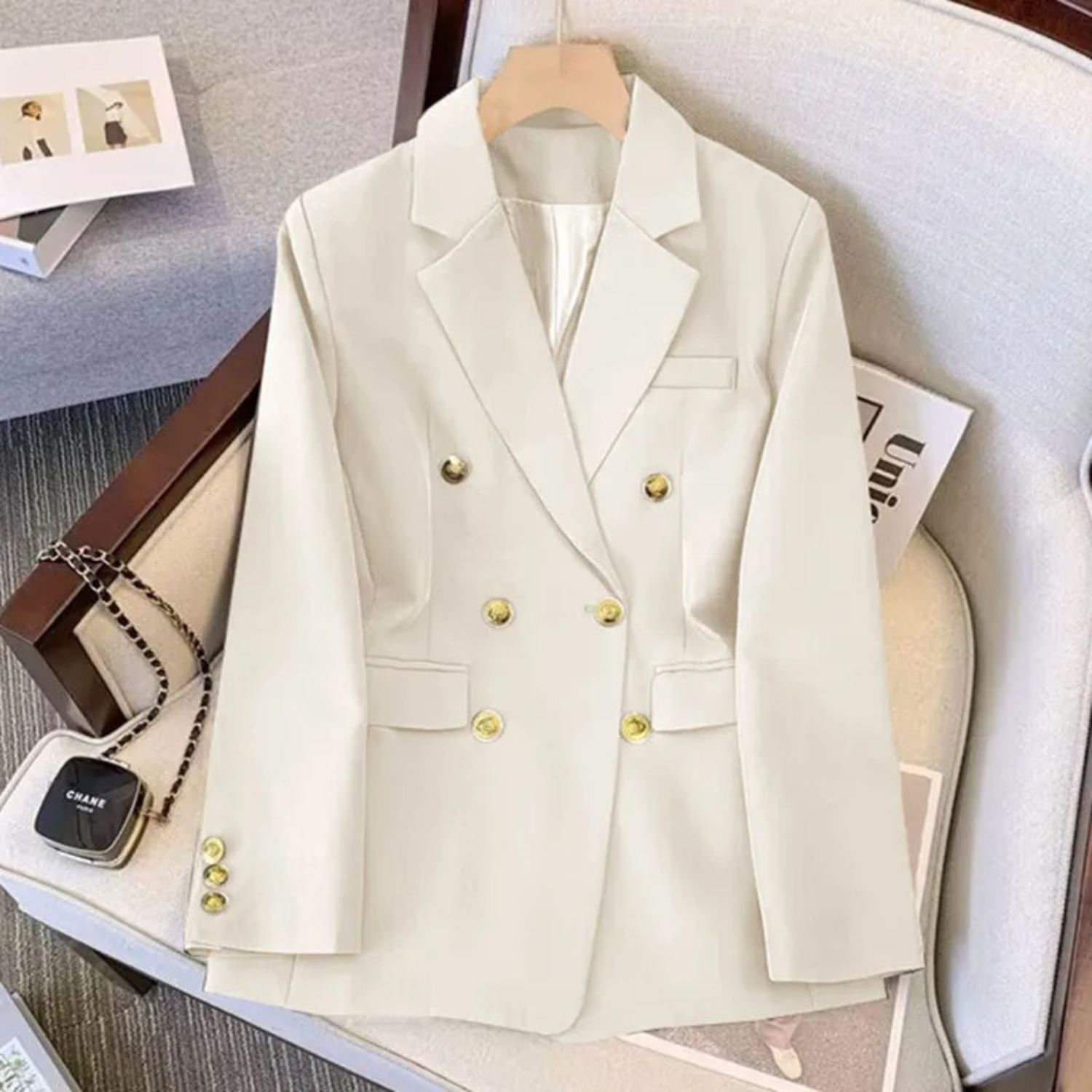 Trendy Damski Żakiet - Clara-Biały-S-Trend Polska