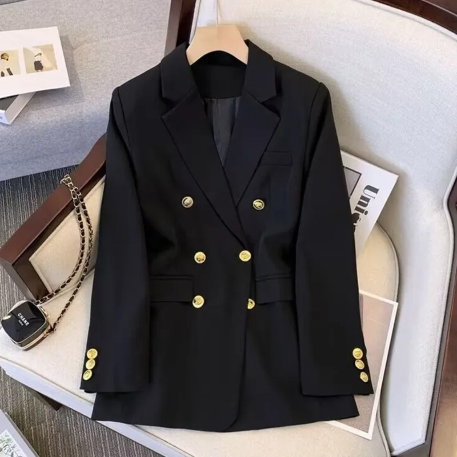 Trendy Damski Żakiet - Clara-Czarny-S-Trend Polska