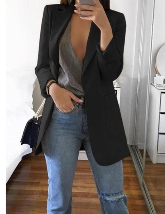 Trendy Damski Żakiet - Elise-Czarny-S-Trend Polska