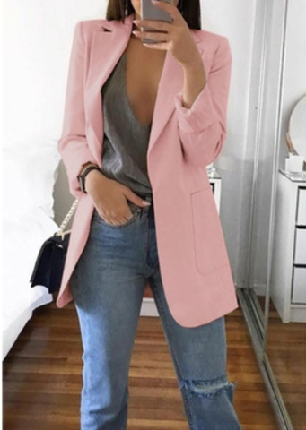Trendy Damski Żakiet - Elise-Różowy-S-Trend Polska