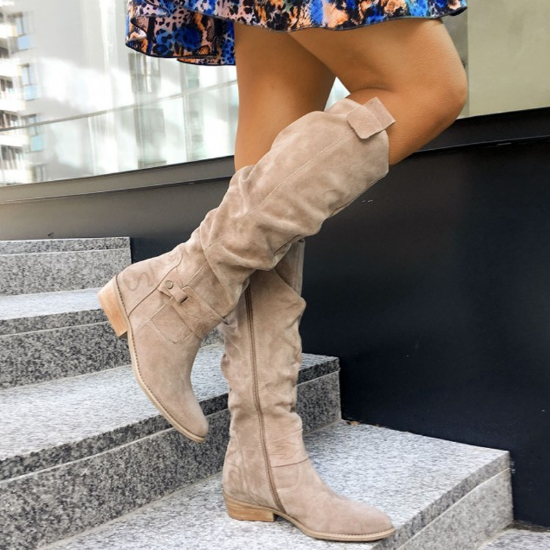 Trendy Damskie Botki - Bella-Beżowy-35-Trend Polska