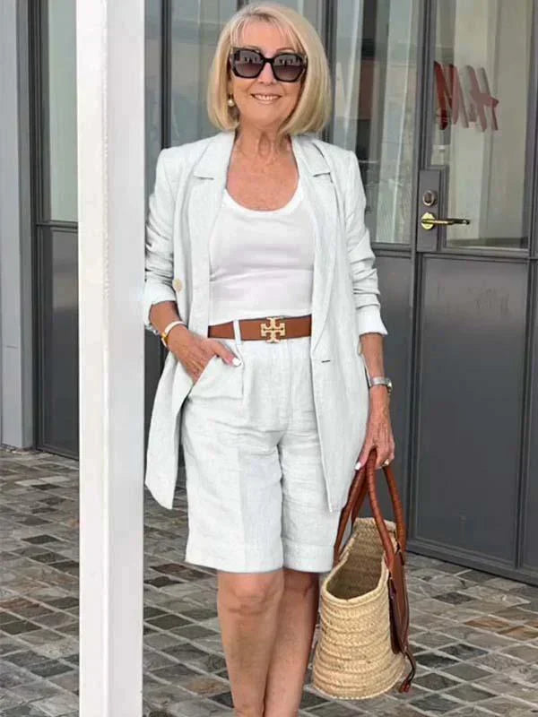 Trendy Damskie Letnie Lniane Spodnie – Camille-Biały-S-Trend Polska