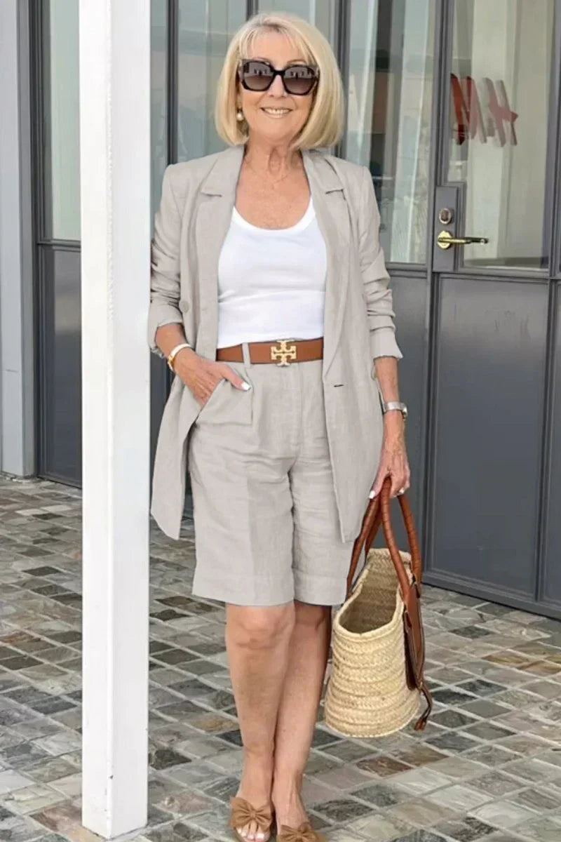 Trendy Damskie Letnie Lniane Spodnie – Camille-Szary-S-Trend Polska