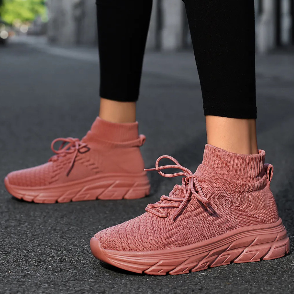 Trendy Damskie Sneakers - Elara-Ciemnoczerwony-35-Trend Polska