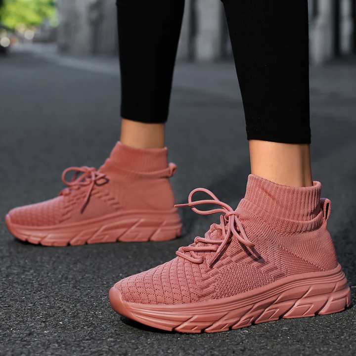 Trendy Damskie Sneakers - Elara-Ciemnoczerwony-35-Trend Polska