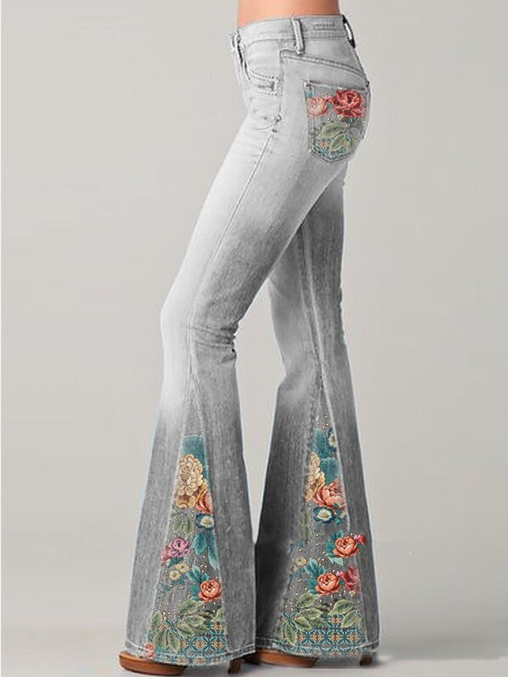 Trendy Dzwonowate Damskie Jeansy - Luna-Niebieski-S-Trend Polska