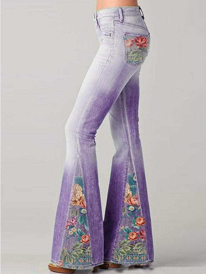 Trendy Dzwonowate Damskie Jeansy - Luna-Niebieski-S-Trend Polska