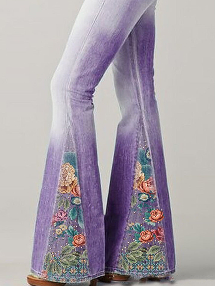Trendy Dzwonowate Damskie Jeansy - Luna-Niebieski-S-Trend Polska