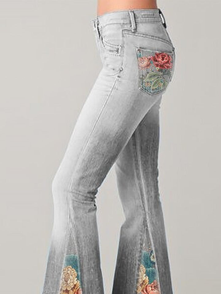 Trendy Dzwonowate Damskie Jeansy - Luna-Niebieski-S-Trend Polska