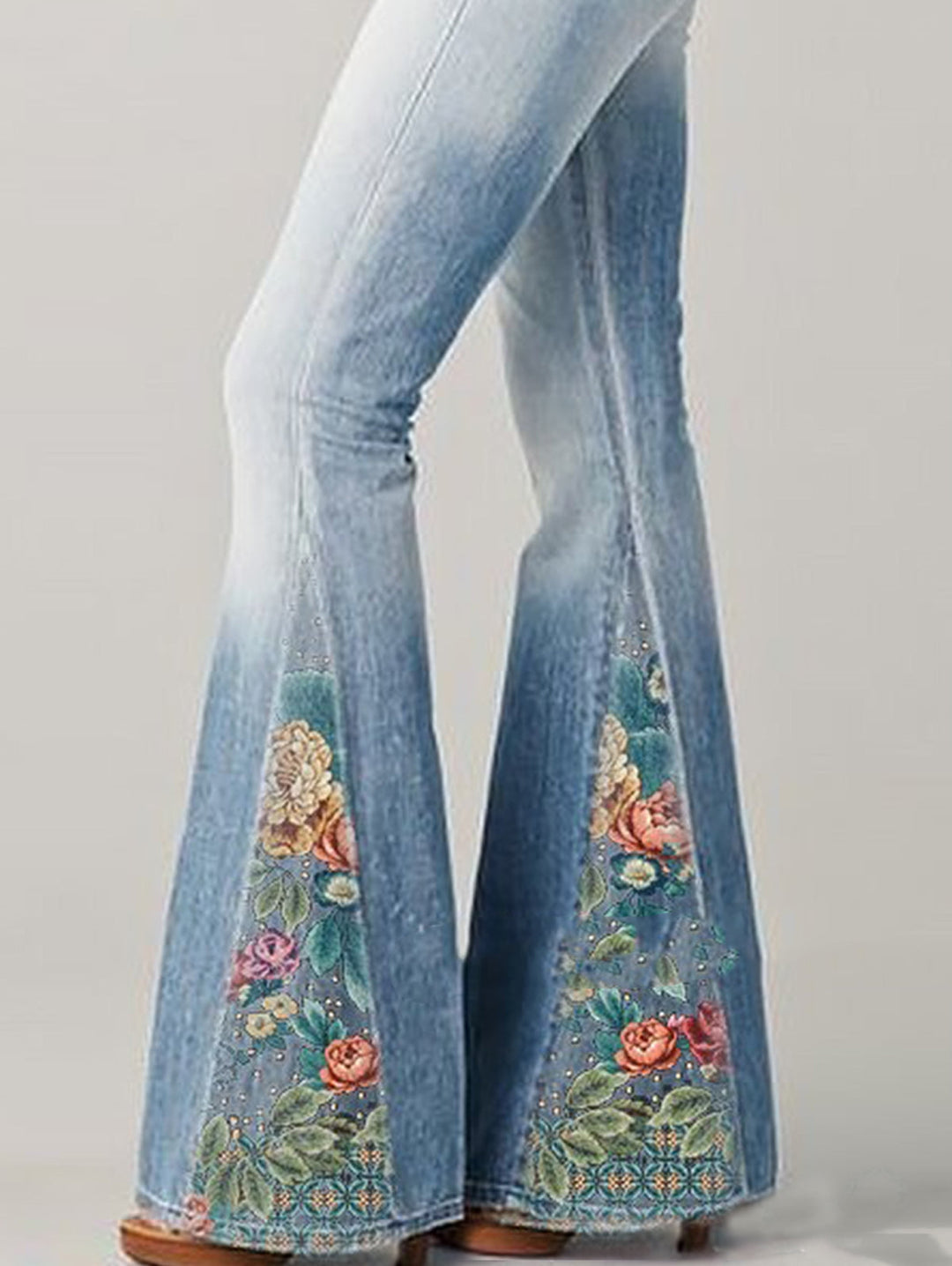 Trendy Dzwonowate Damskie Jeansy - Luna-Niebieski-S-Trend Polska